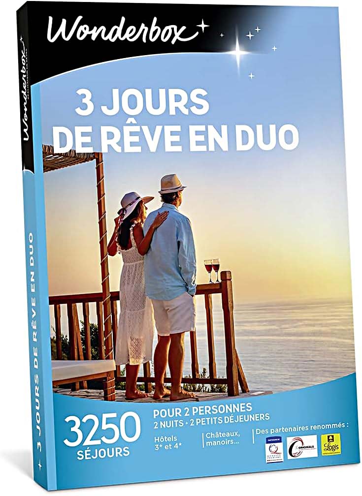 Coffret cadeau de Noël couple 3 jours de rêve