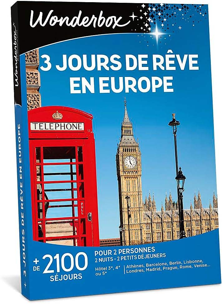 Coffret cadeau Wonderbox 3 jours de rêve en Europe