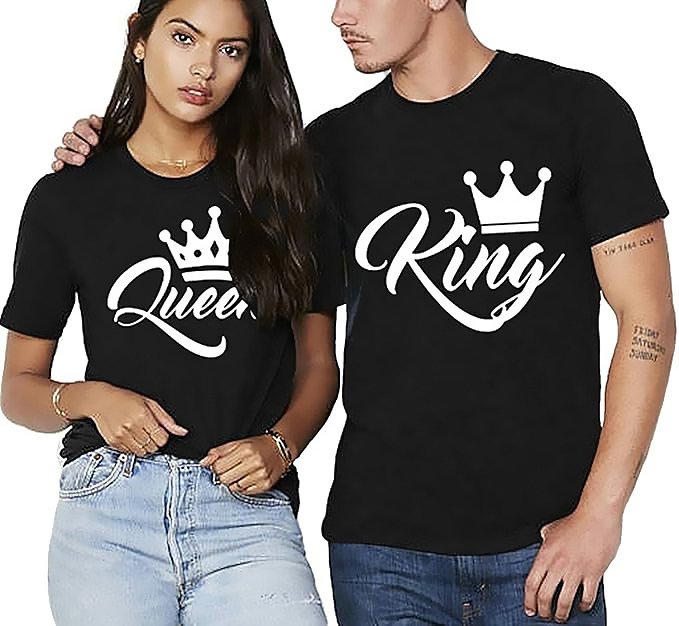 T-Shirt couple King & Queen, un cadeau couple original pas cher