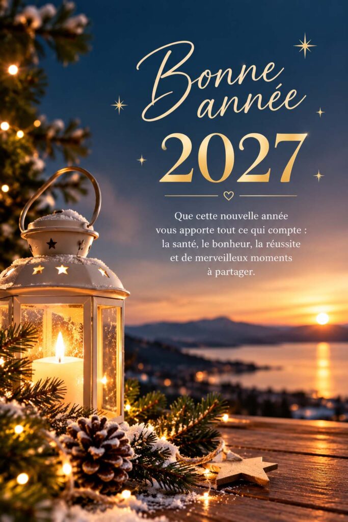 Carte bonne année élégante